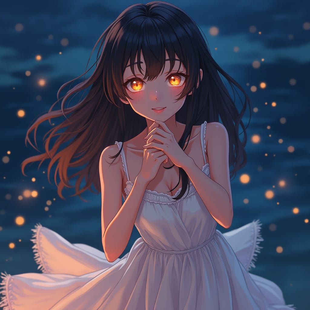 Glowing Eyes: A Studio Trigger-Style Anime Scene