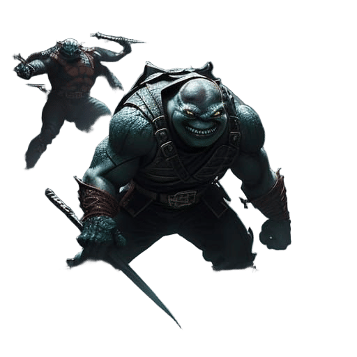 Digital Anime Art of Ninja Turtles vs. Freddy Krueger in a D...