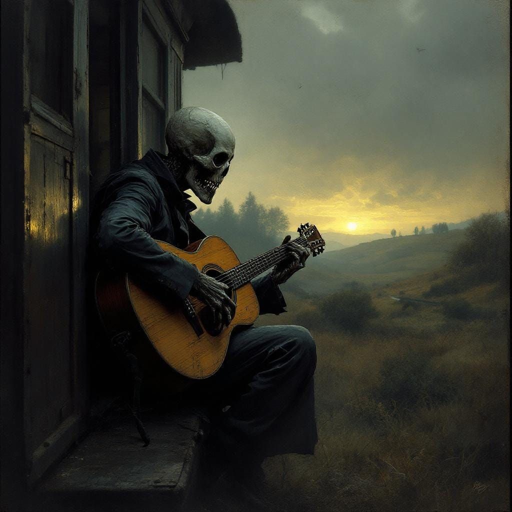Undead Guitarist on Steam Train, Dark Art