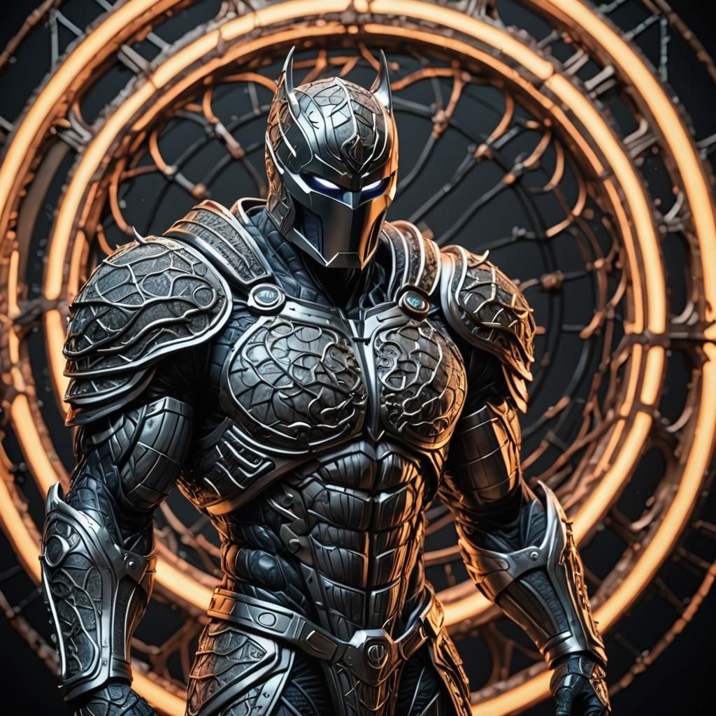 Armored Moon Knight in Organic 3D Mesh