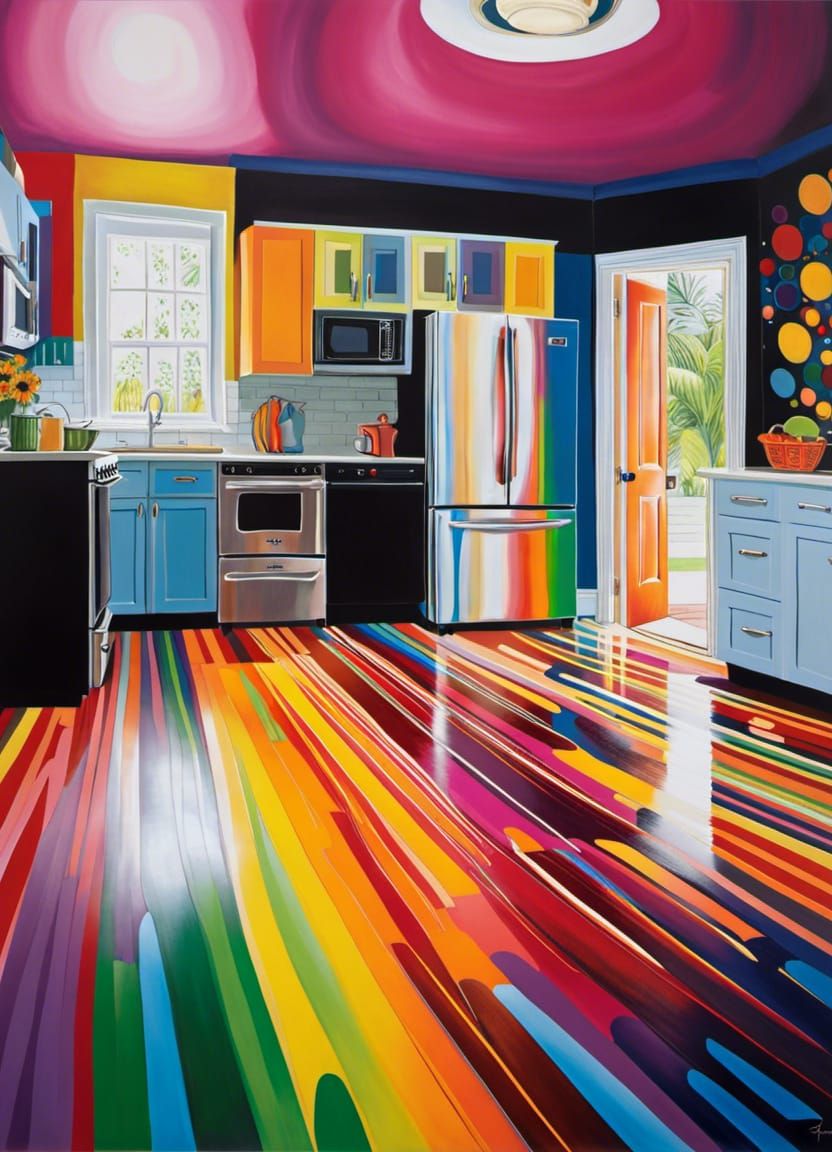 Rainbow Kitchen: Lyrical Abstraction in Polychromatic Acryli...
