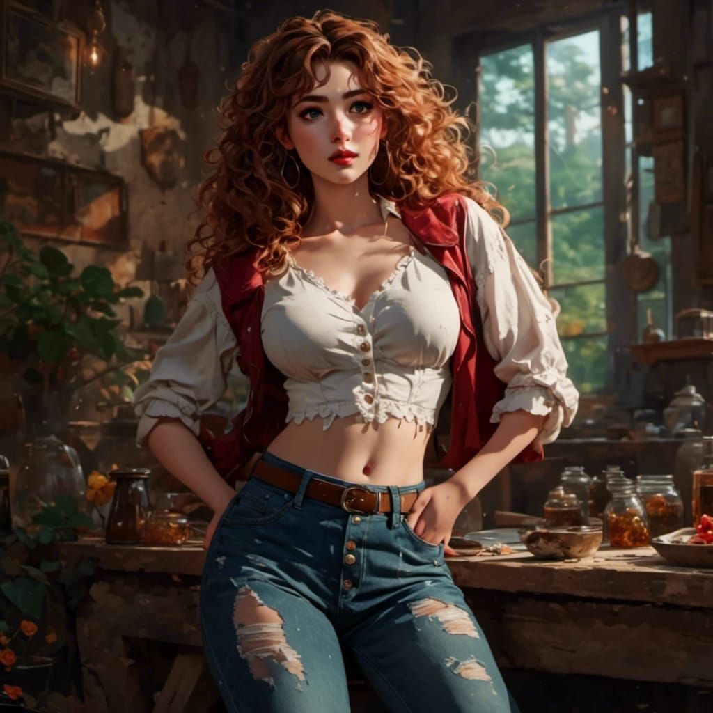 Anime Style Portrait of a Curvy Woman