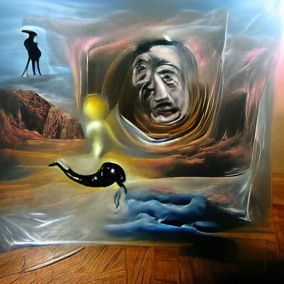 Man Falling into Dark Wormhole, Surrealist Style