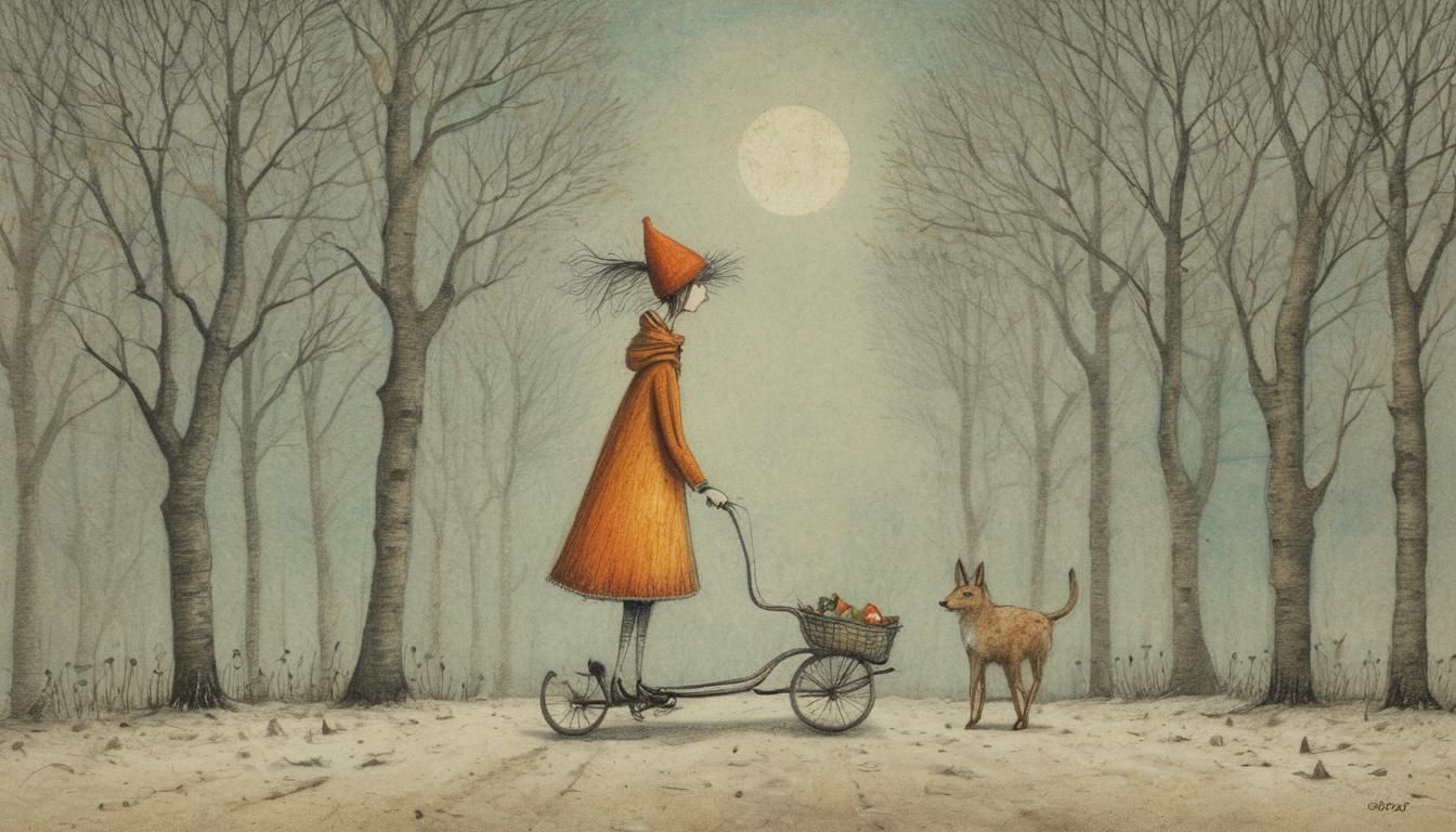 Intricate Colored Pencil Scene from 2060