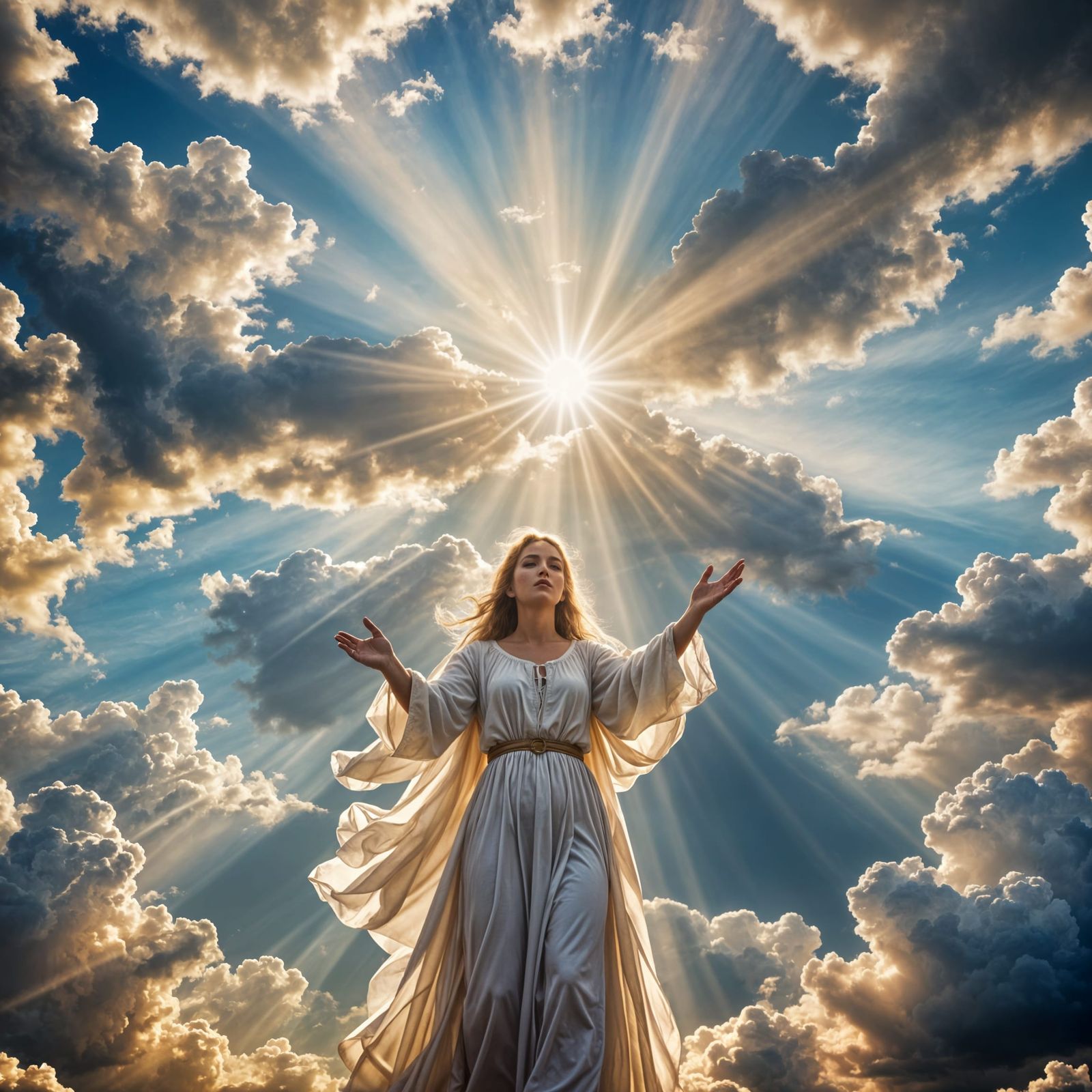 Divine Light Reveals Inner Self in the Clouds