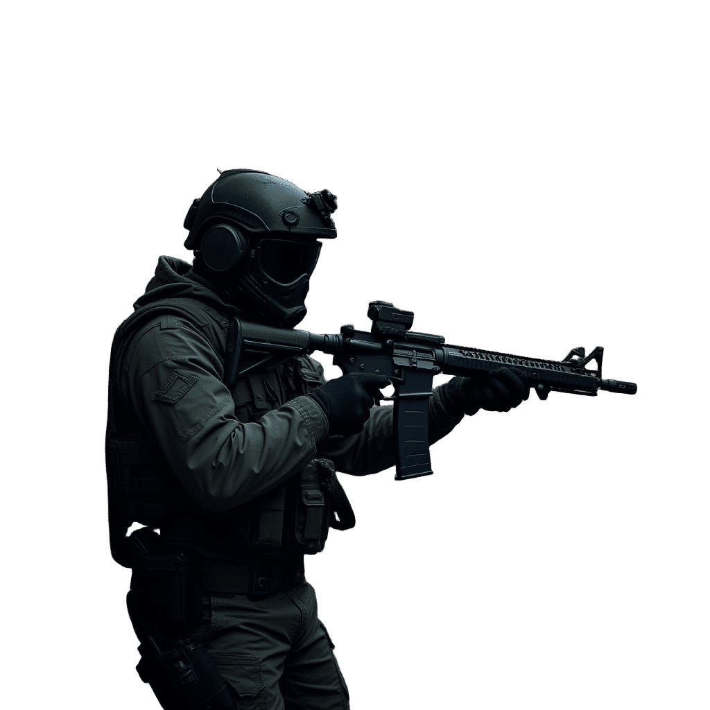 French Soldier in Modern Combat Gear, FÉLIN Helmet, Tactical...