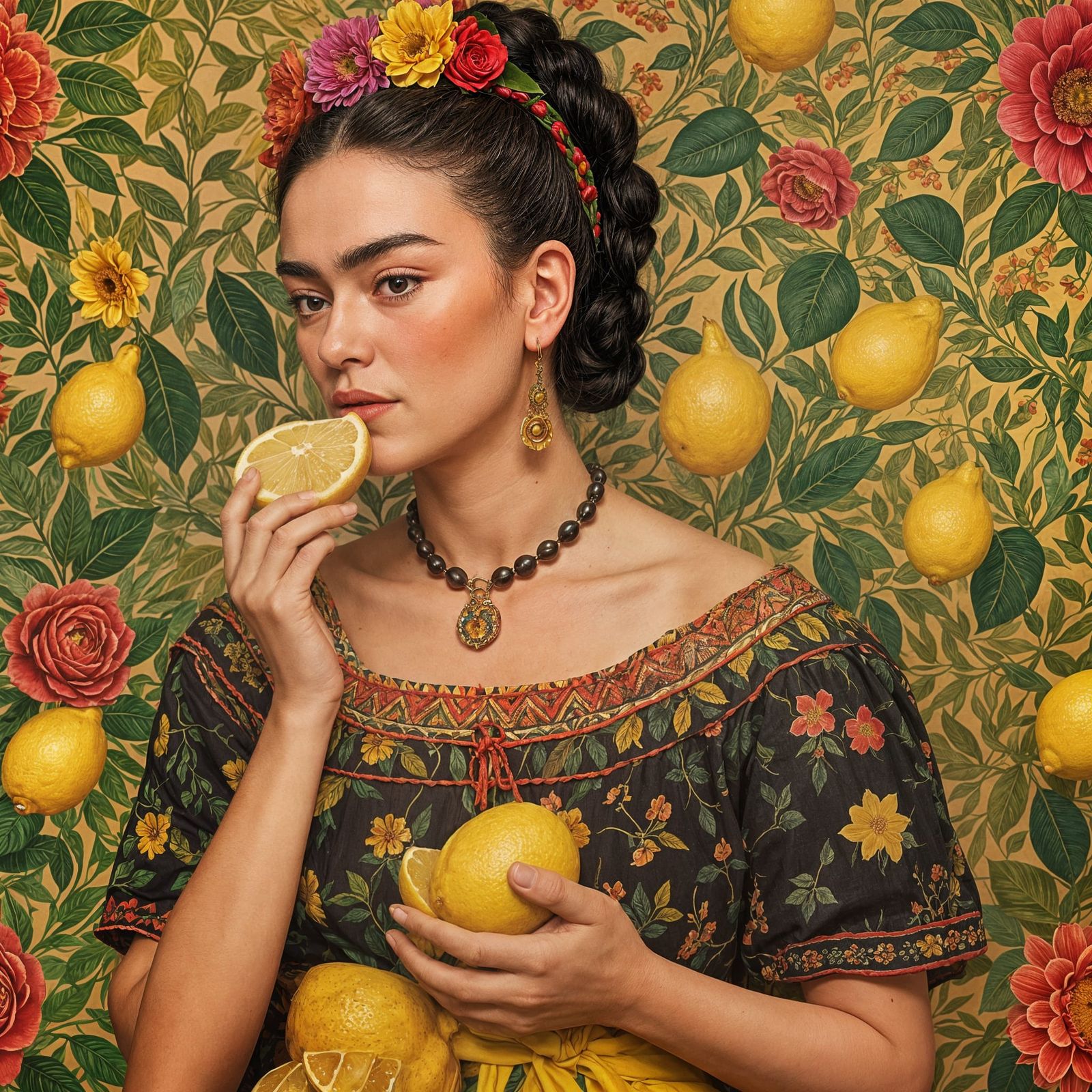 Frida Kahlo Depicted Enjoying a Juicy Winter Citrus
