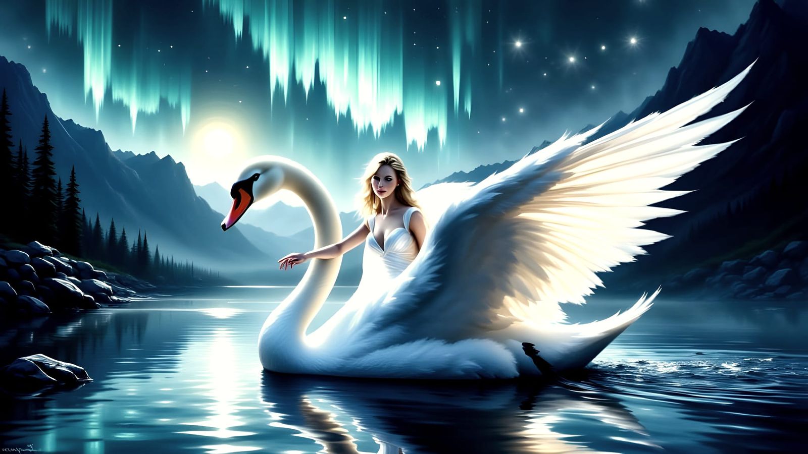 Swan Goddess of the Aurora