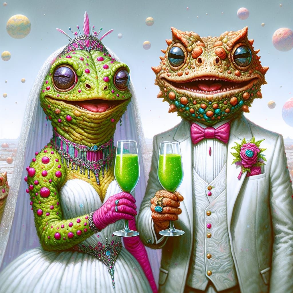 Amphibian wedding celebration