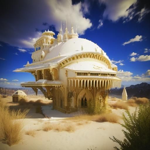 Surreal White: A Photorealistic 3D Psychedelic Scene