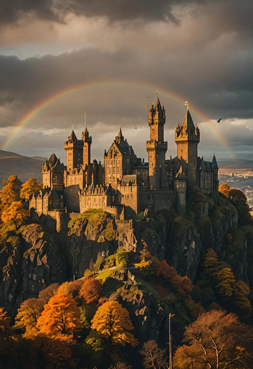 Majestic Castle Landscape in Autumnal Edinburgh
