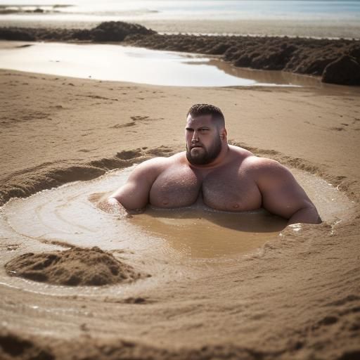 Man Sinking in Quicksand: Professional Photography