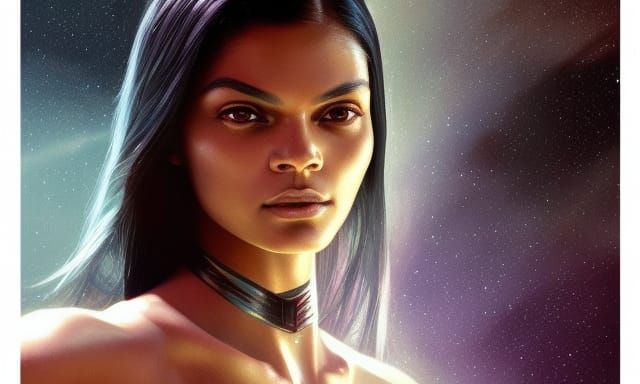 Daniela Braga as Star Trek Character, Art Nouveau Portrait