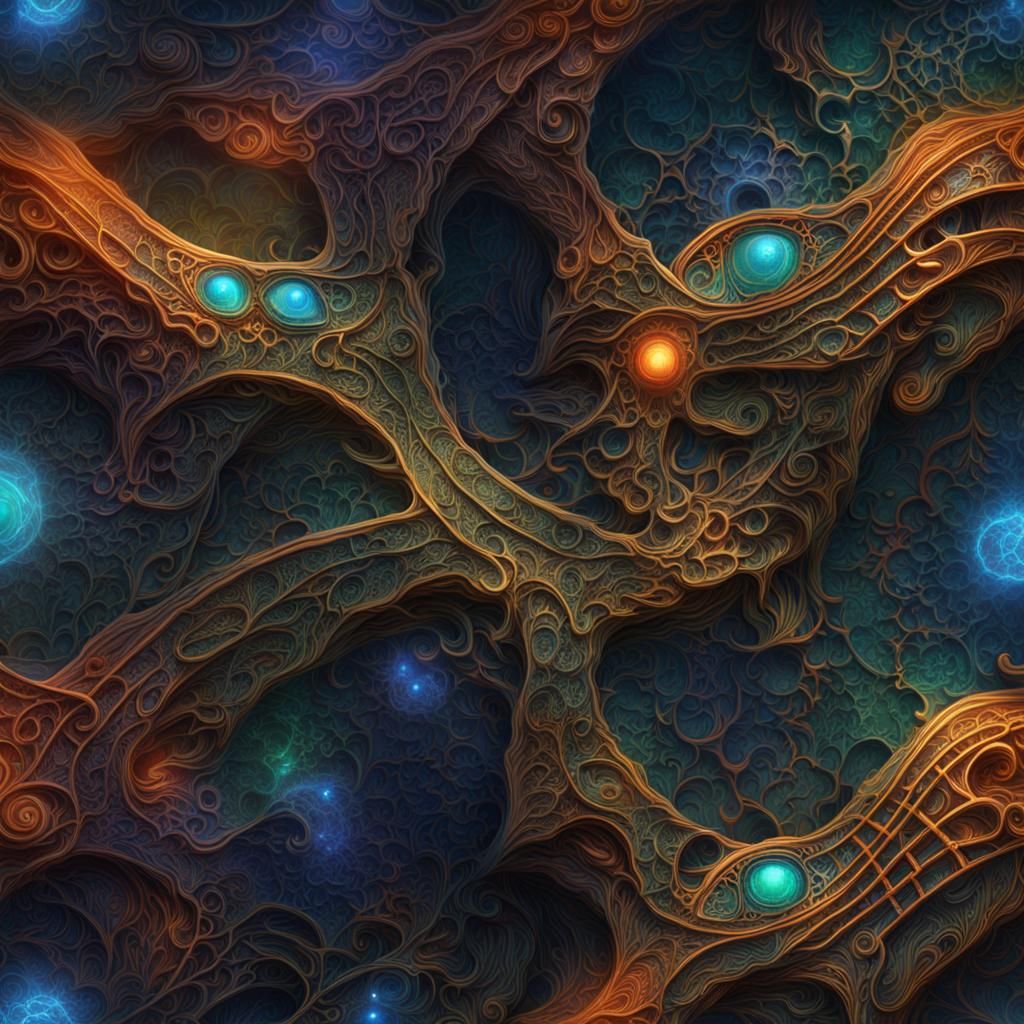 Roman Mythology: Bioluminescent Neuronal Network in Abstract...