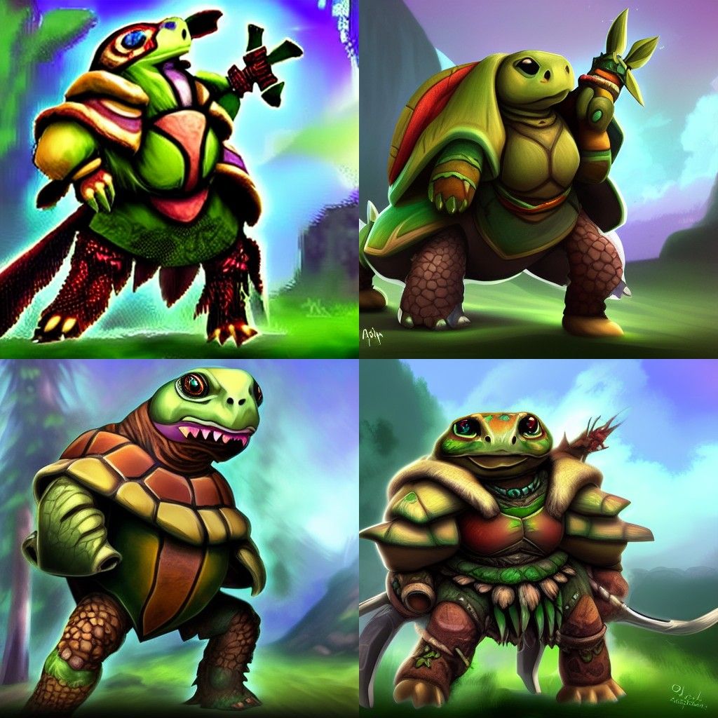 Tortle Warrior Shaman Druid Character Art