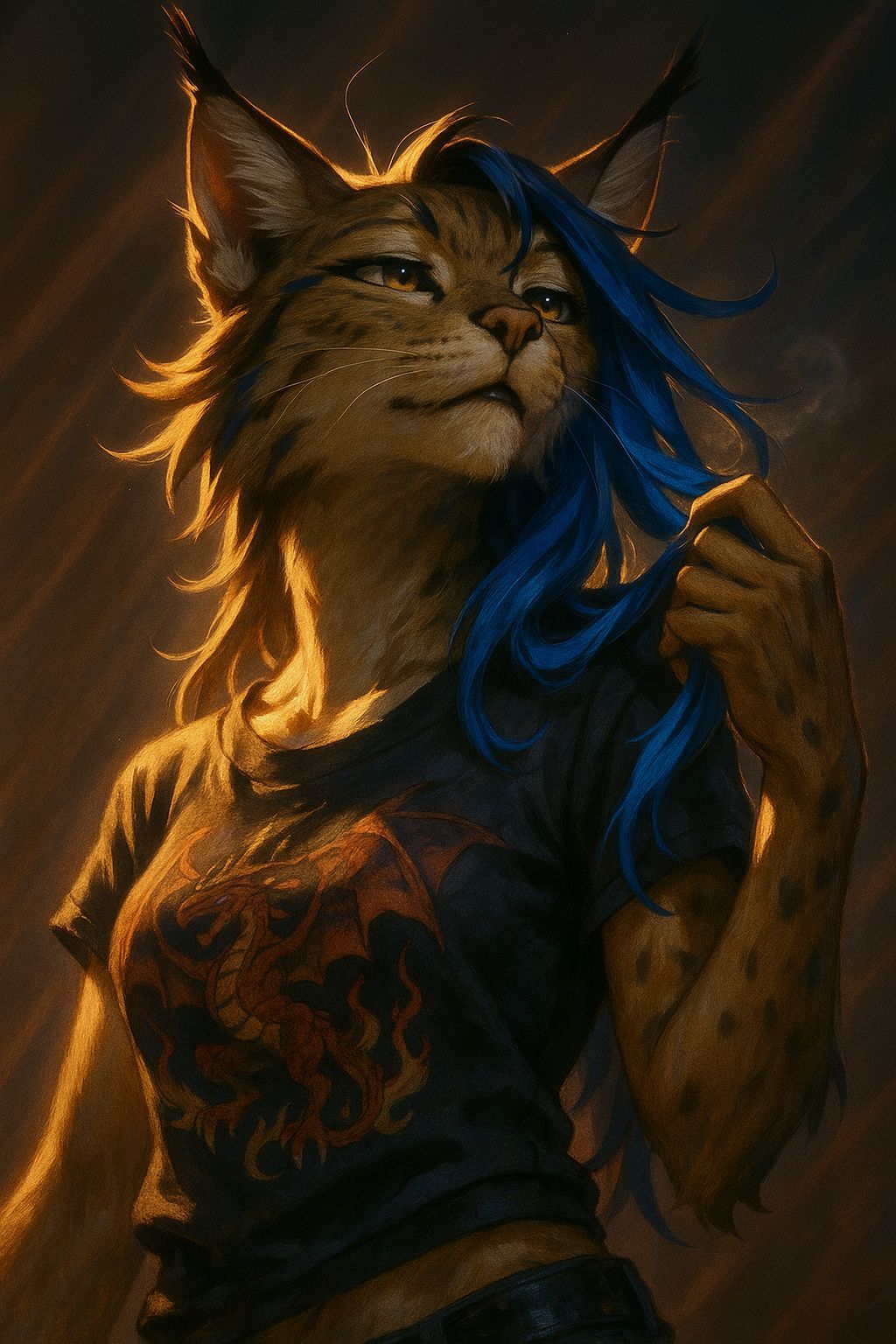 Lynx in Sapphire-Haired Reverie