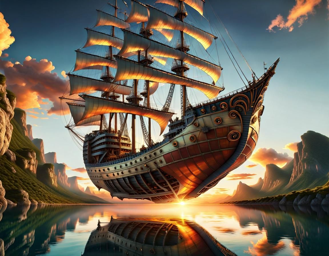 Magical Ship In The Horizont