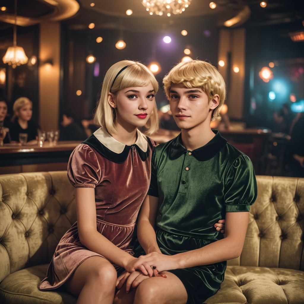Boy in Velvet Dress: Cinematic Nightclub Portrait