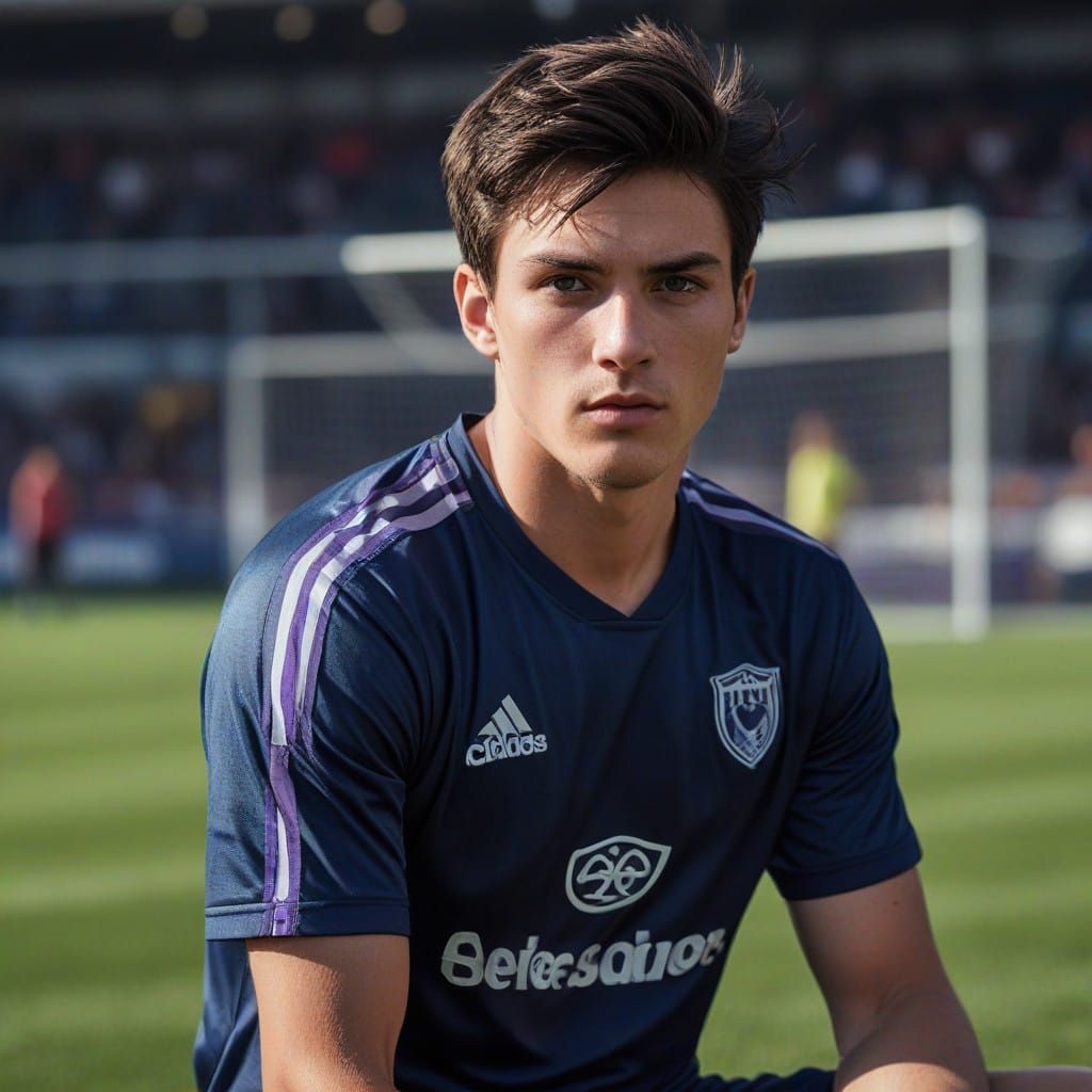 Hyperrealistic Portrait of Chiseled Young Soccer Player
