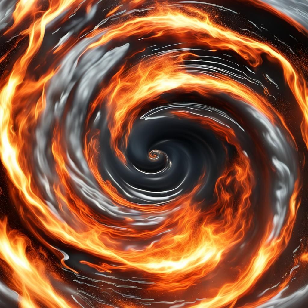 Photorealistic Whirlpool on Fire