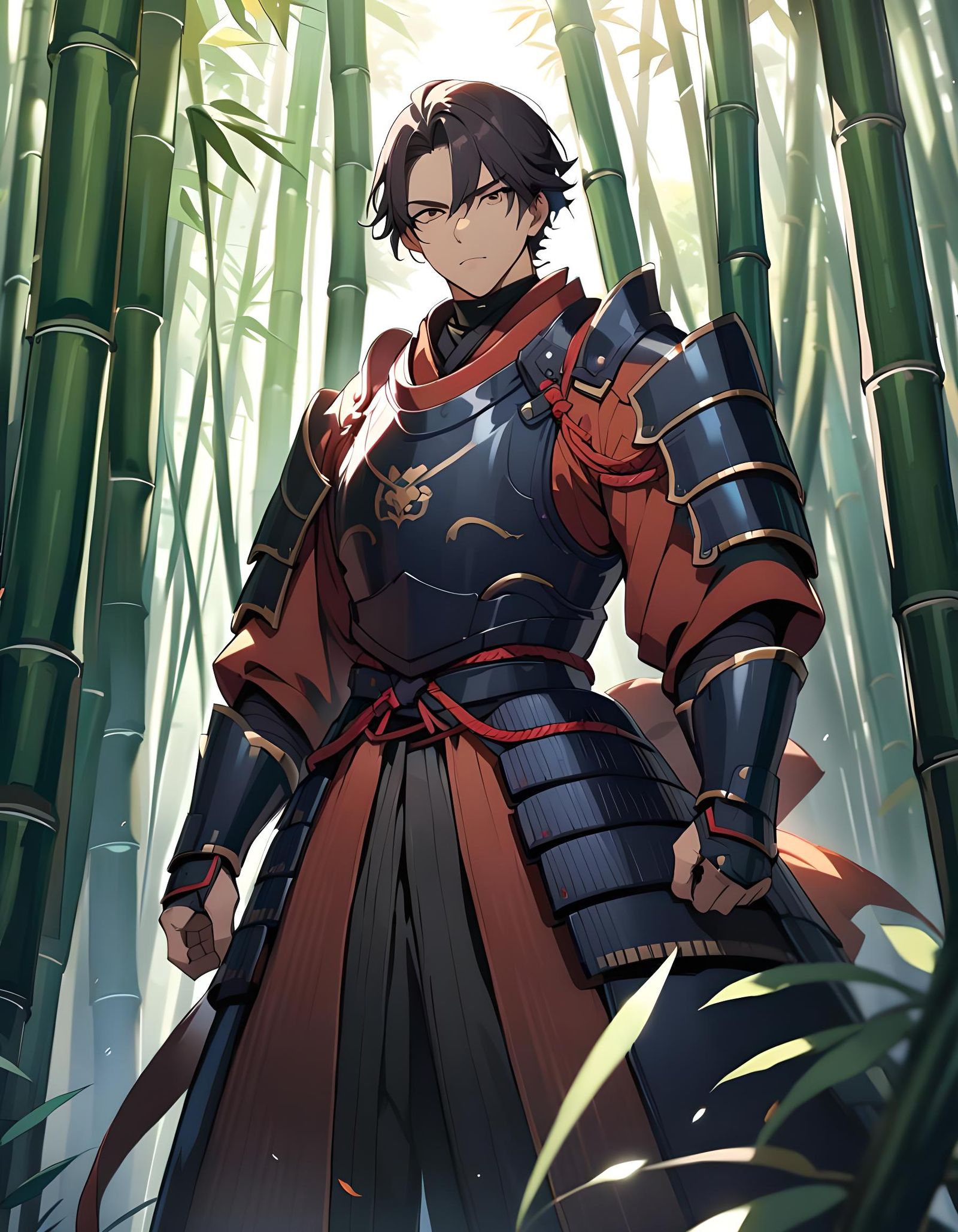 Samurai Warrior in Bamboo Forest with Cel Shading