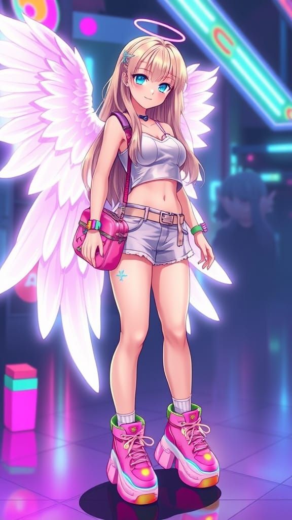 Luminous Rave Angel in Anime Style