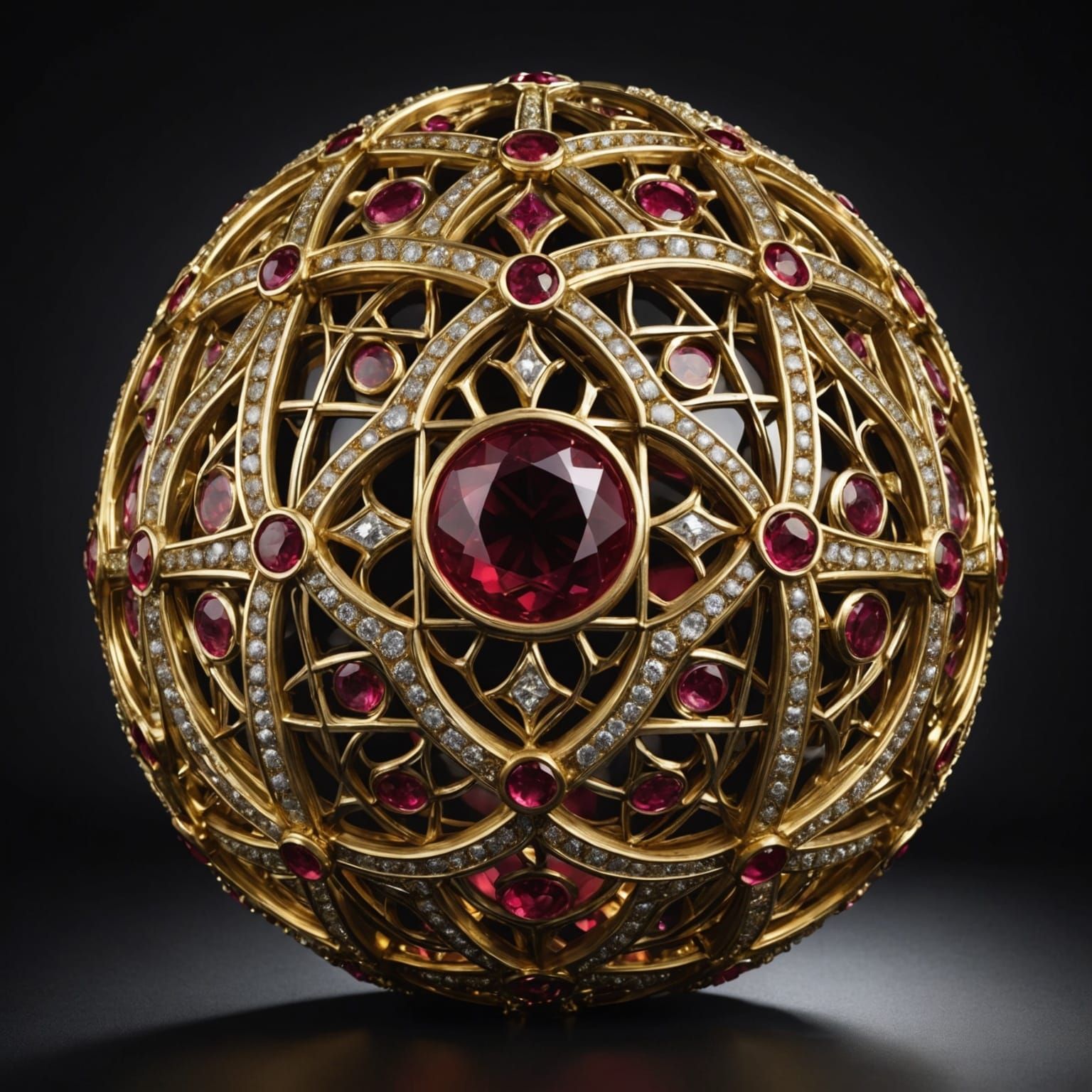 Giant Glowing Orb with Historical Gem Windows