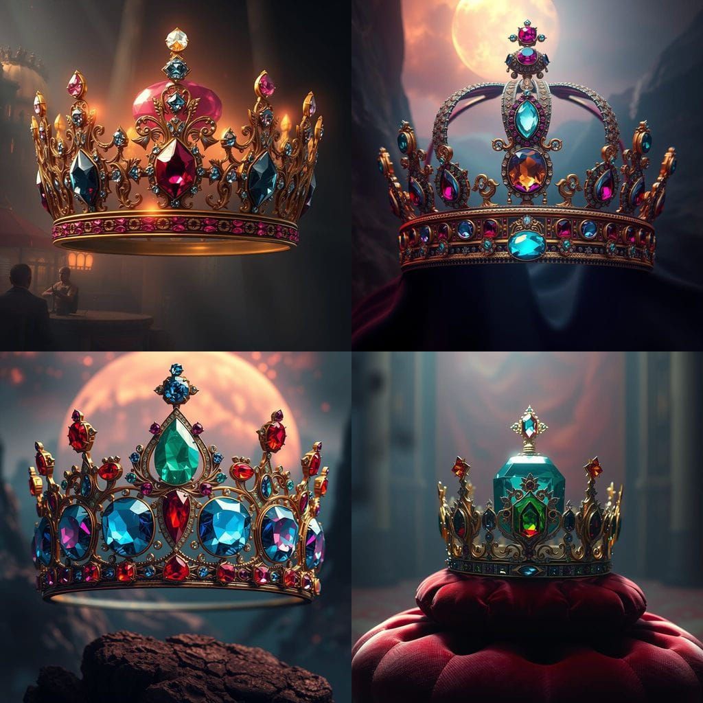 Brilliant Gemstone Diadem in Digital Matte Painting