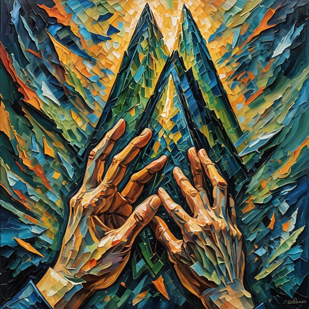 Glowing Divine Artifact in Expressionist Oil Painting