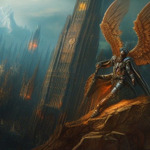 Detailed Archangel Fantasy Concept Art in 8k