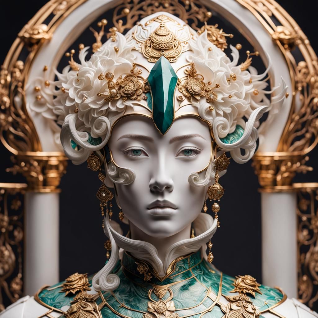 Woman in Porcelain and Glass Armor