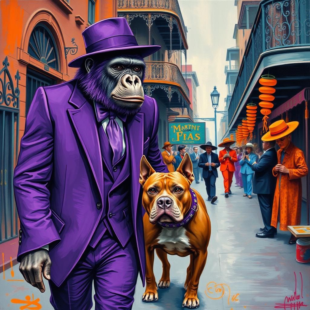 Gorilla in New Orleans: Abstract Expressionist Style