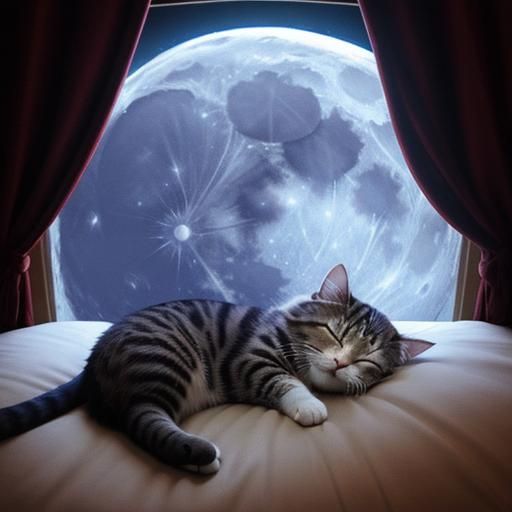 Cat Napping on the Moon