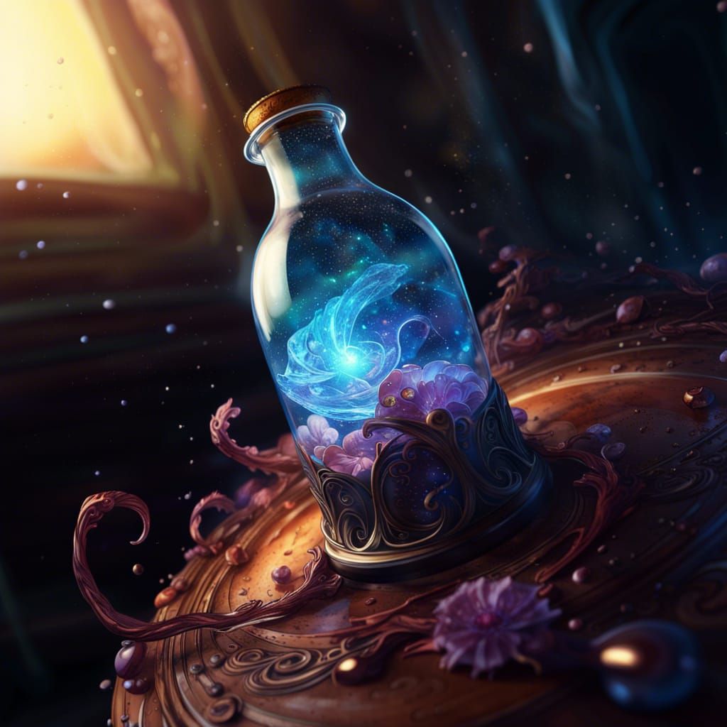 Galaxy in a Bottle: Art Nouveau Dark Fantasy