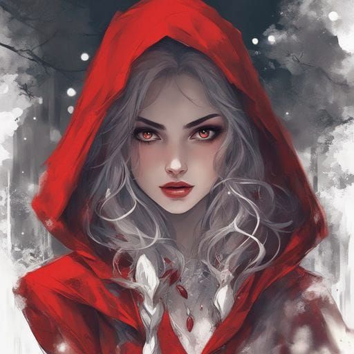 Modern Little Red Riding Hood with Mesmerizing Beauty