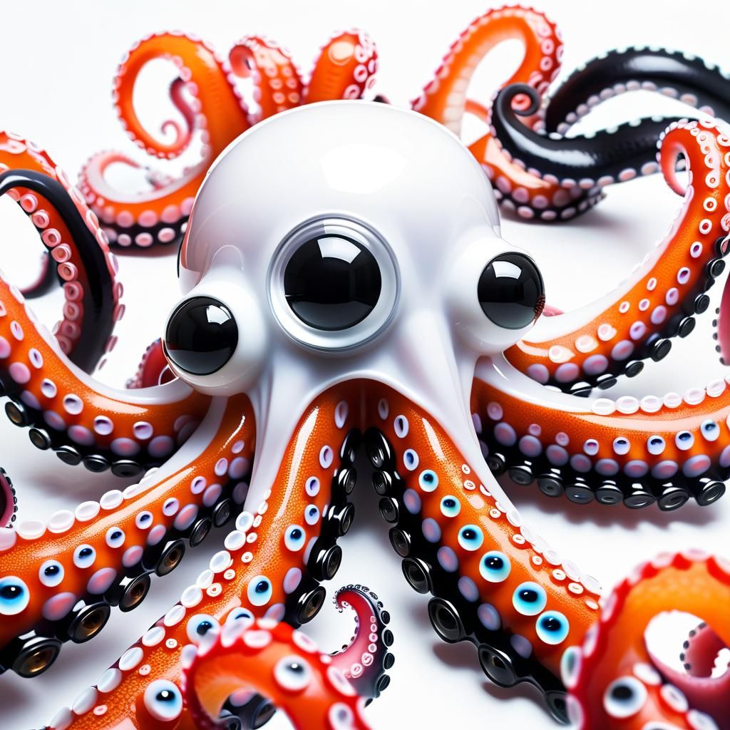 Googly-Eyed Octopus in Arts and Crafts Collage