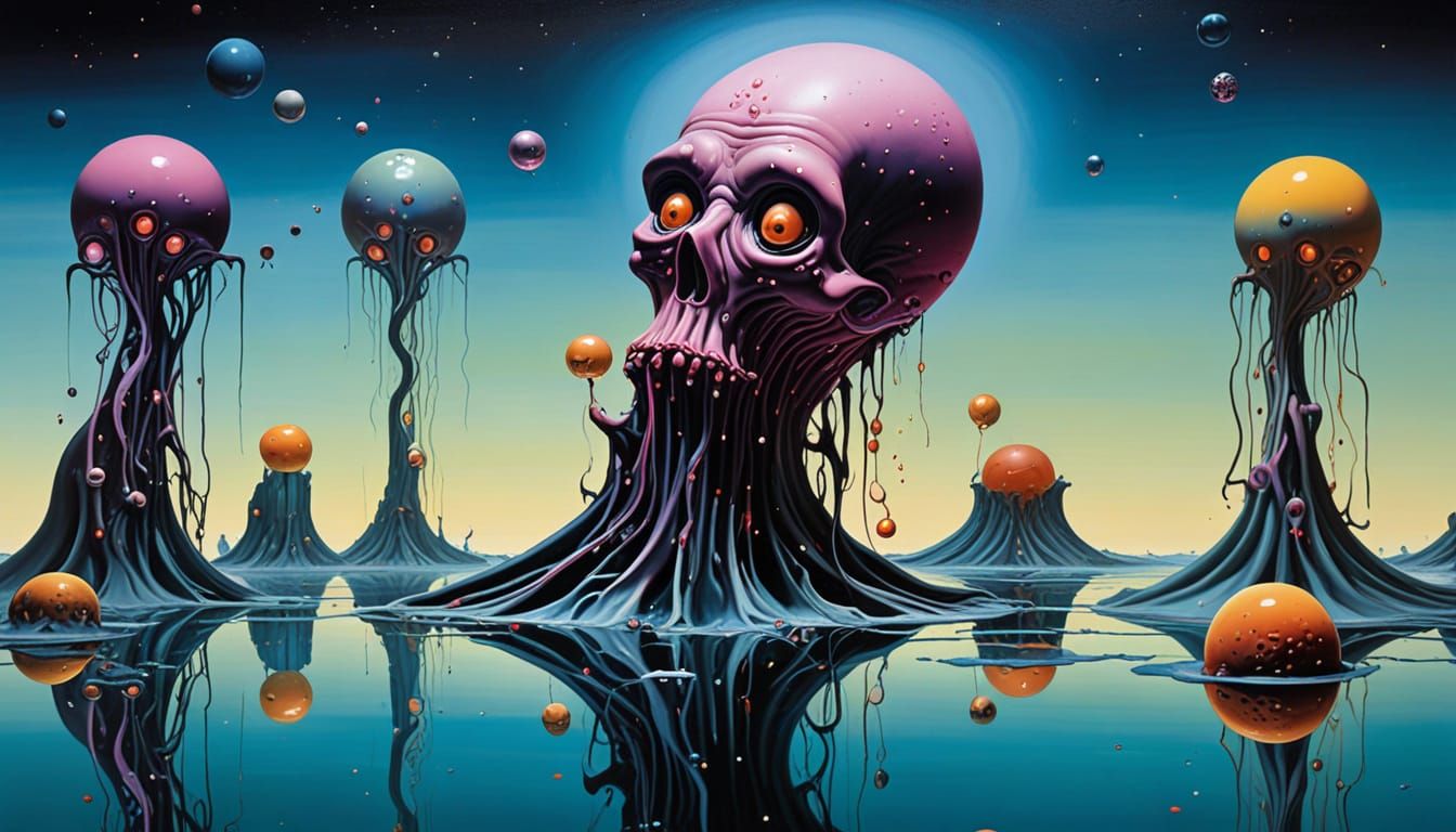 Surreal Tentacle Woman in Alien Clown World