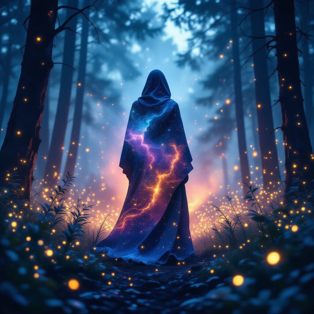 Stardust Silhouette at Crystalline Forest Edge