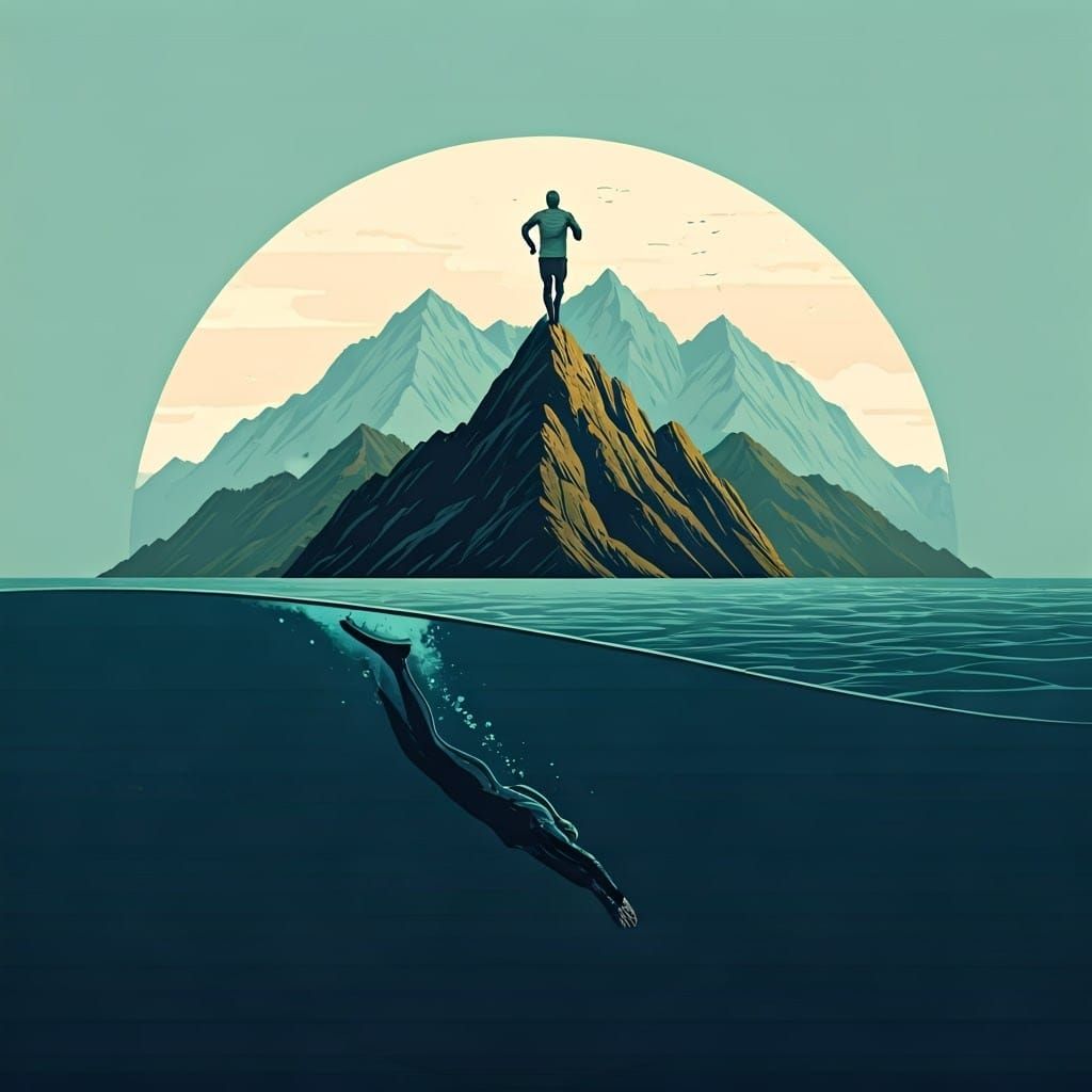 Freediver Logo in Minimalist 2D Design