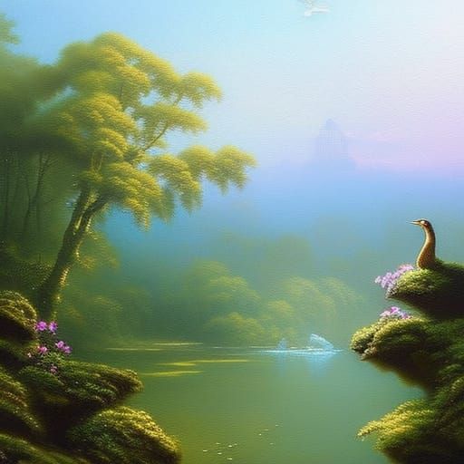 Sparrow with Forehead Eye in Ethereal Fantasy Style