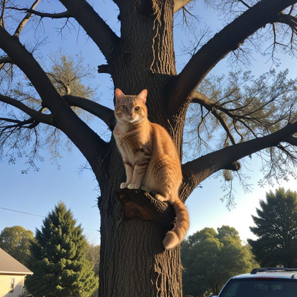 Bedford Cat stuck up 33ft tree for three days rescued