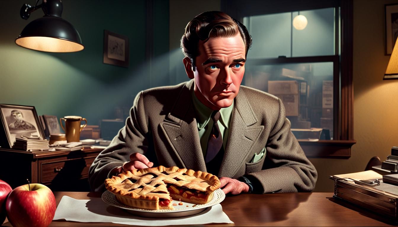 Philip Marlowe and Apple Pie: A Film Noir Scene