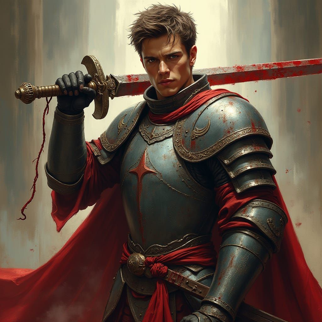 Priest of Tempus in Dark Fantasy Style