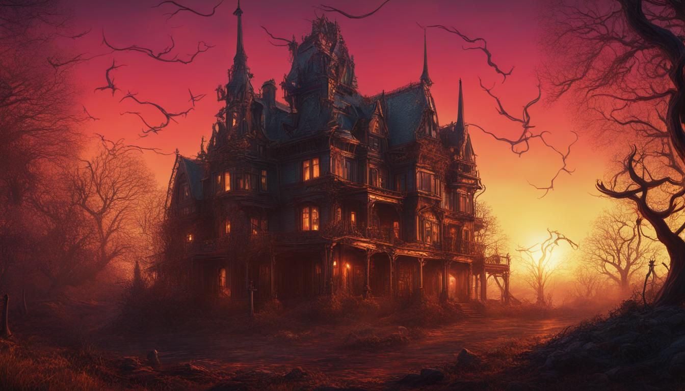Ominous Golden Hour at the Vampire Mansion