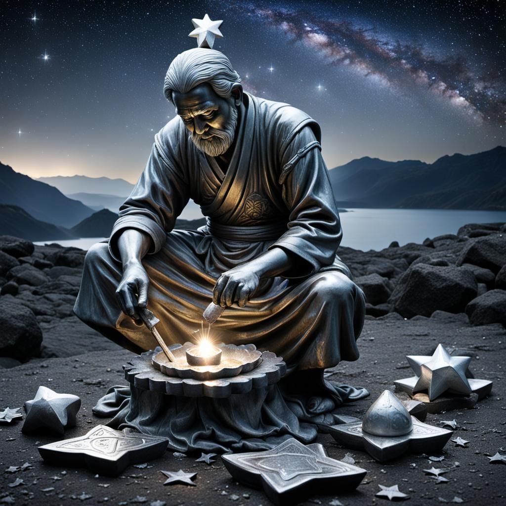 Statuemaker Collects Stars to Mold Silver Light
