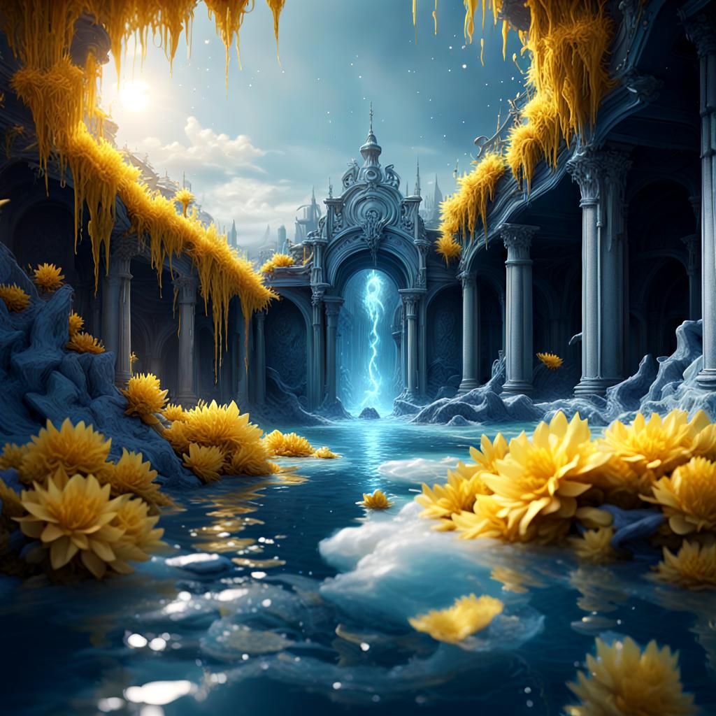 Surreal Sunshine in Cold Water: A Detailed Matte Painting