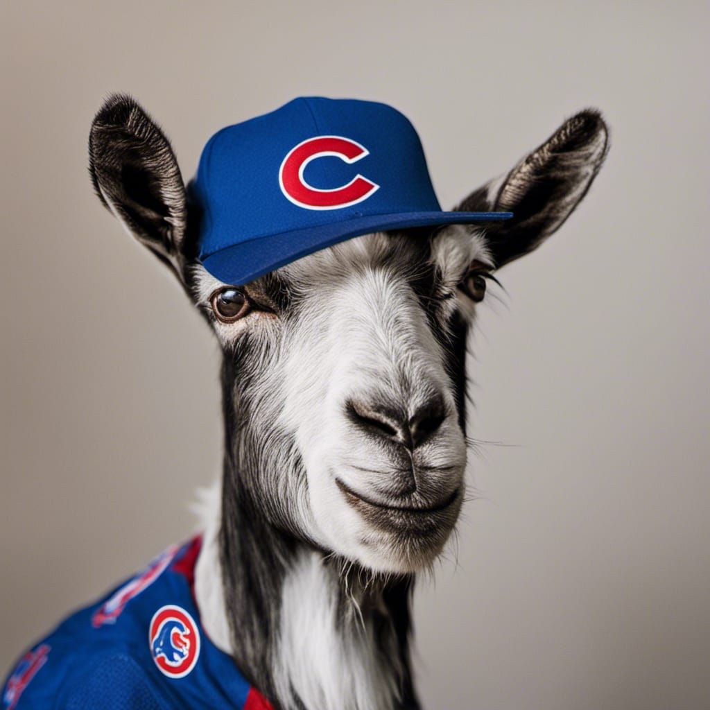 Goat in Chicago Cubs Gear