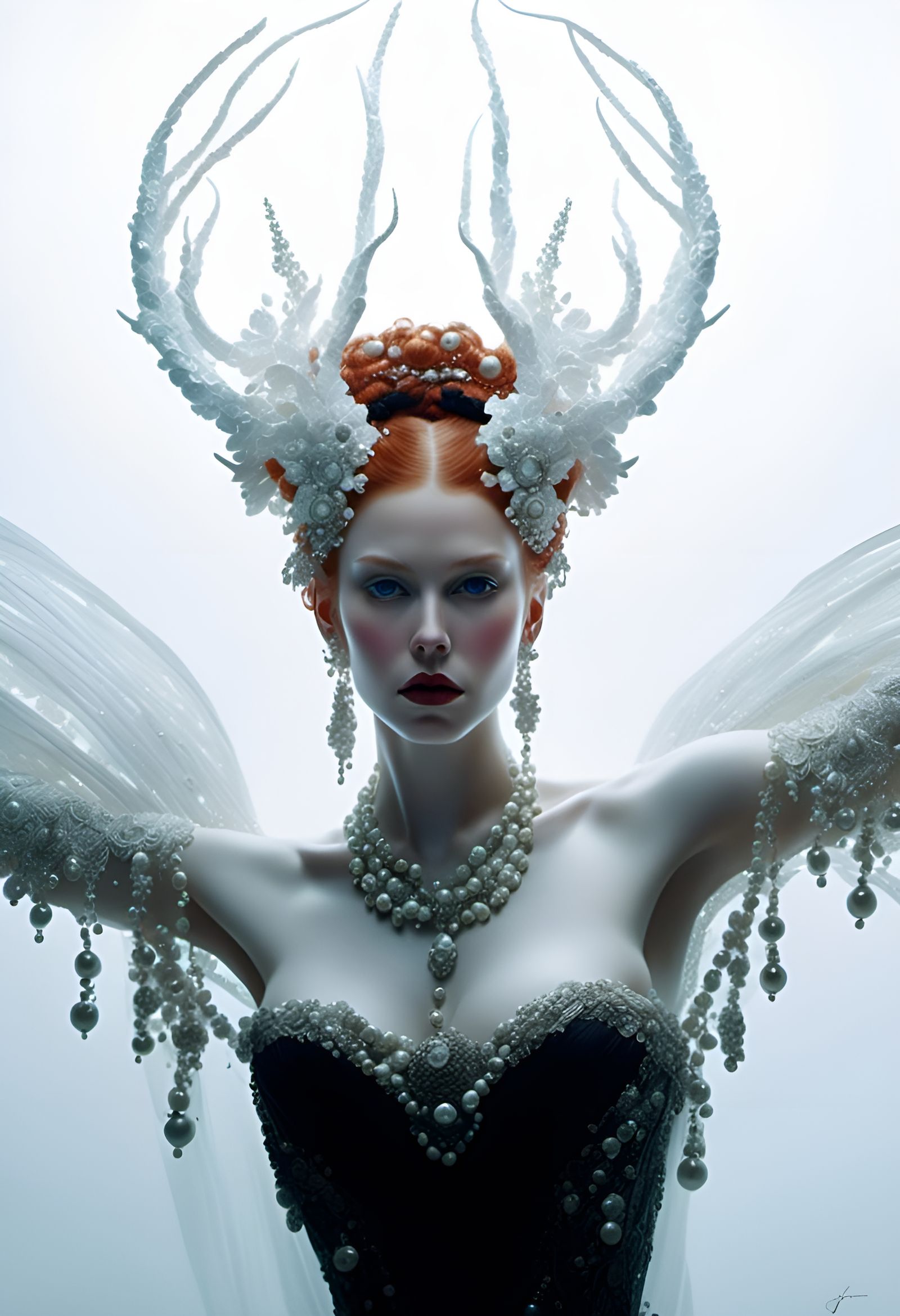 Luminescent Mountain Deity in Cosmic Detail