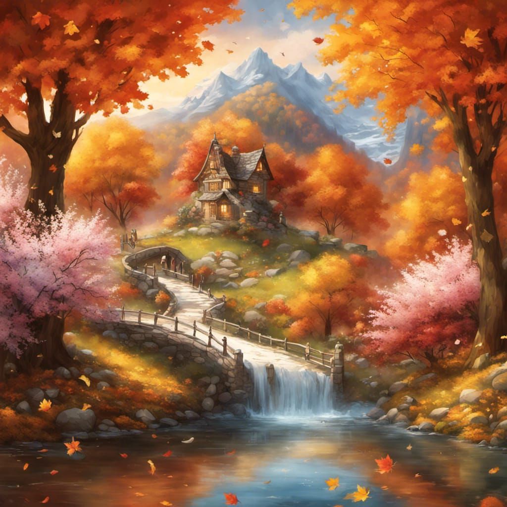 Four Seasons Collide in Fantasyland Landscape