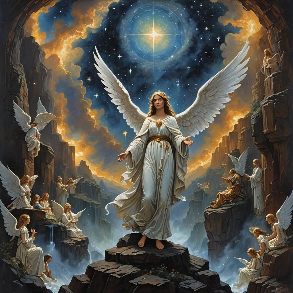 Angels Sing in Dreamland: An Oil Painting